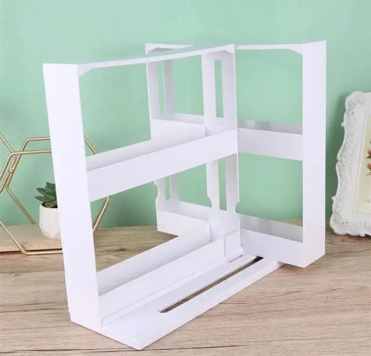 2 Tier Rotating Spice Storage Rack, Multifunctional Spice Rack Organizer, Shelf Slide Kitchen Cabinet Spice Rack 2 Tier Rotating Spice Storage Rack, Multifunctional Spice Rack Organizer, Shelf Slide Kitchen Cabinet Spice Rack